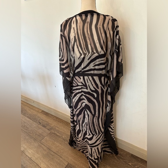 Venus SZ 8 NWT Zebra Print Sheer Maxi Dress Caftan - Picture 4 of 6